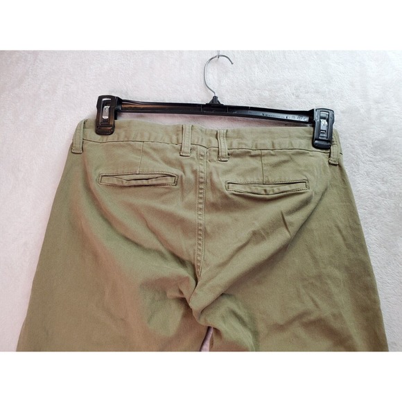 Lucky Brand Pants Womens Sz 2 Green Studded Flat Front Straight Leg Slash Pocket - Picture 8 of 8